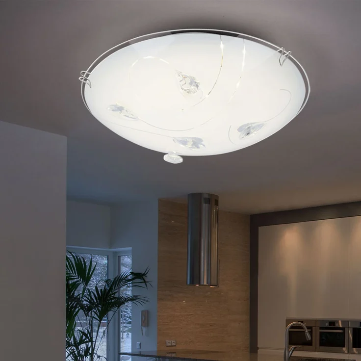 LED Deckenlampe, silber, satiniert, rund, D 25 cm – Bild 6