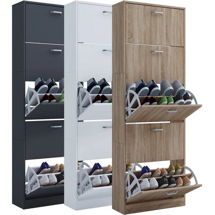 VCM Schuhschrank Sipos 914100 Weiß H. 170 x B. 59 x T. 22 cm – Bild 5