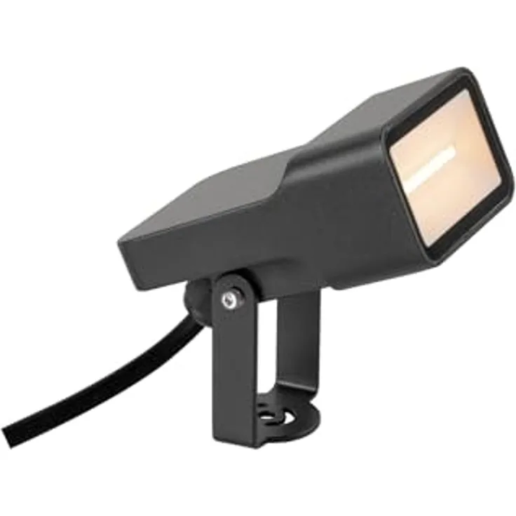 SLV SYNA WIDE, Erdspiessleuchte, 2200 K, 115°, IP65, eckig, schwarz - Strahler (Outdoor)