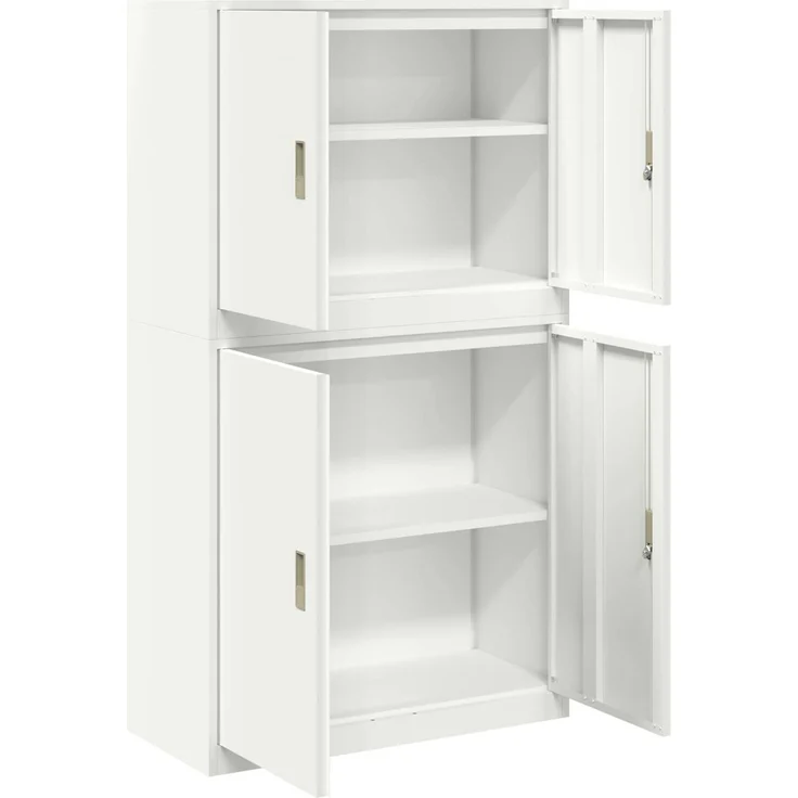 vidaXL Aufbewahrungsschrank 2 stk. Weiß 90 x 40 x 160 cm Stahl 3438716 – Bild 7