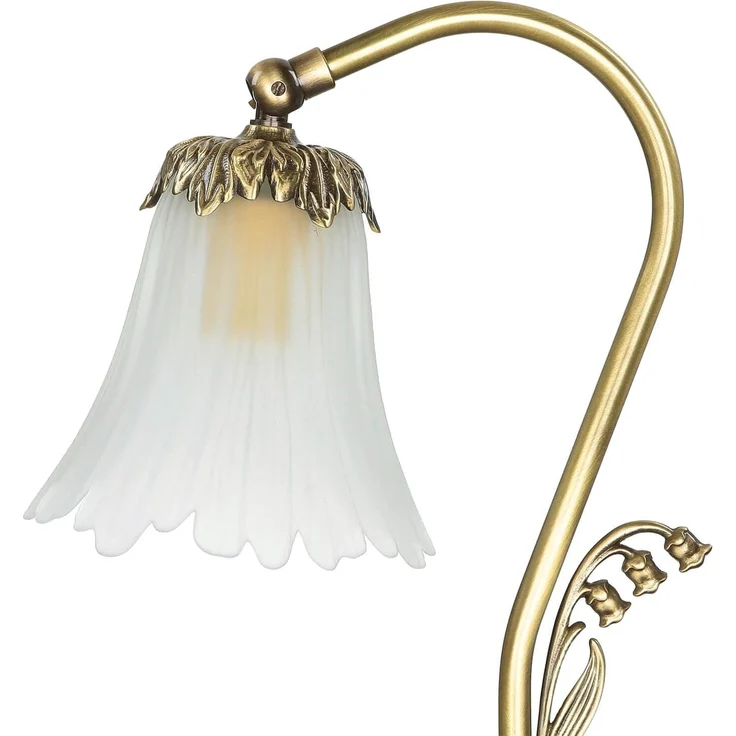 Licht-Erlebnisse Nachttischlampe TABLE LAMP, ohne Leuchtmittel, Tischlampe Messing floral NachtTischlampe E14 Lampe – Bild 4