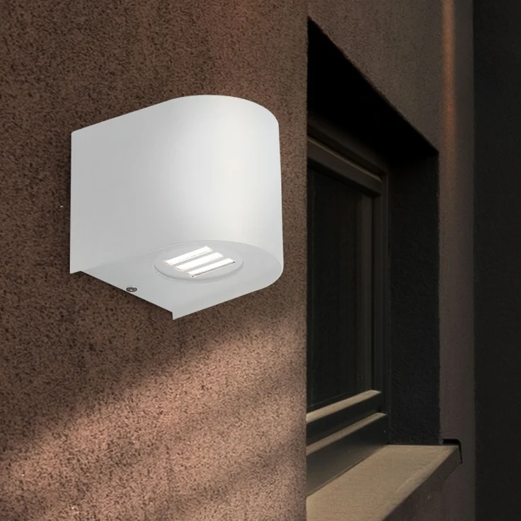 LED Außenwandleuchte, Kunststoff, weiß, H 10 cm – Bild 4