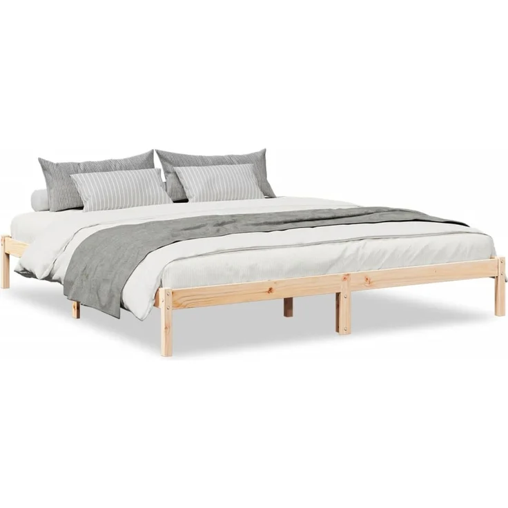 vidaXL Massivholzbett Extra Lang ohne Matratze 180x220 Kiefernholz 852424 – Bild 2