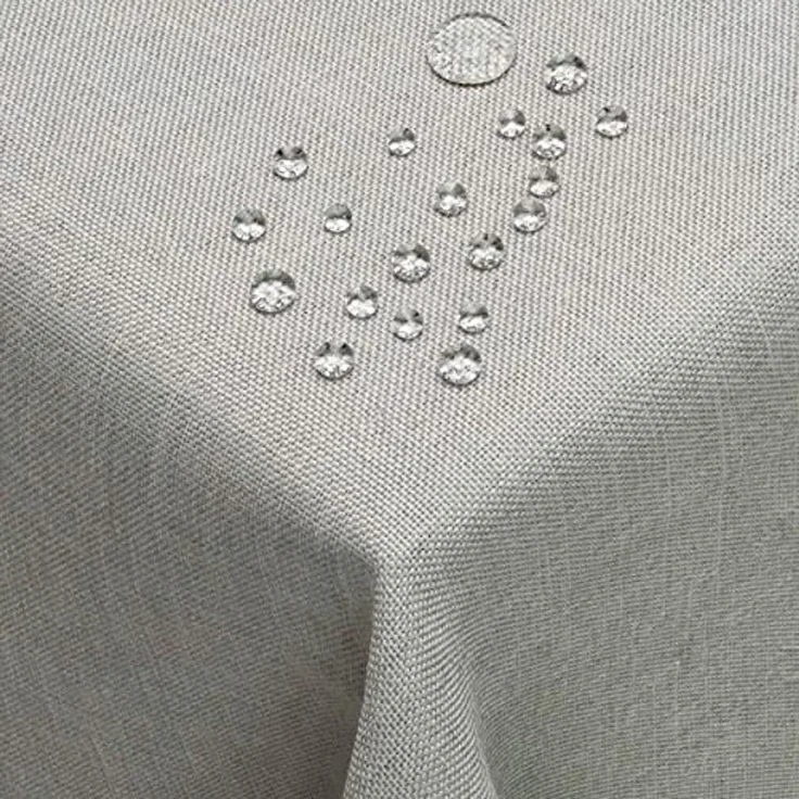DecoHomeTextil Leinen Optik Tischdecke, Rechteckig 130x280 cm Hellgrau, wasserabweisend, fleckenabweisend, abwaschbar, Lotuseffekt, bügelfrei – Bild 1