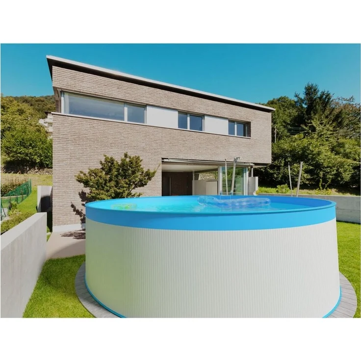 Planet Pool Rundpool Stahlwandpool rund Größe wählbar, 90 cm tief, Stah (Einzelbecken), verzinkte Stahlwand – Bild 2
