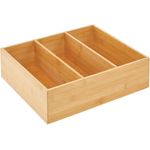 mDesign Teebox Organizer Holzkiste Gewürzkiste Aufbewahrungsbox 3 Fächer Bambus