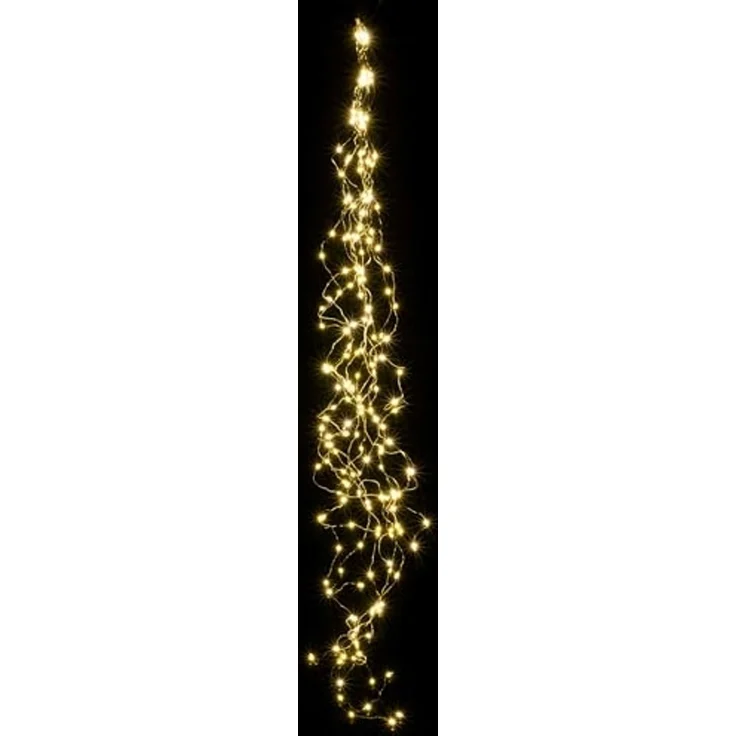 Nipach LED-Lichterkette LED Lichterbündel Silberdraht 200er warmweiß – Bild 2