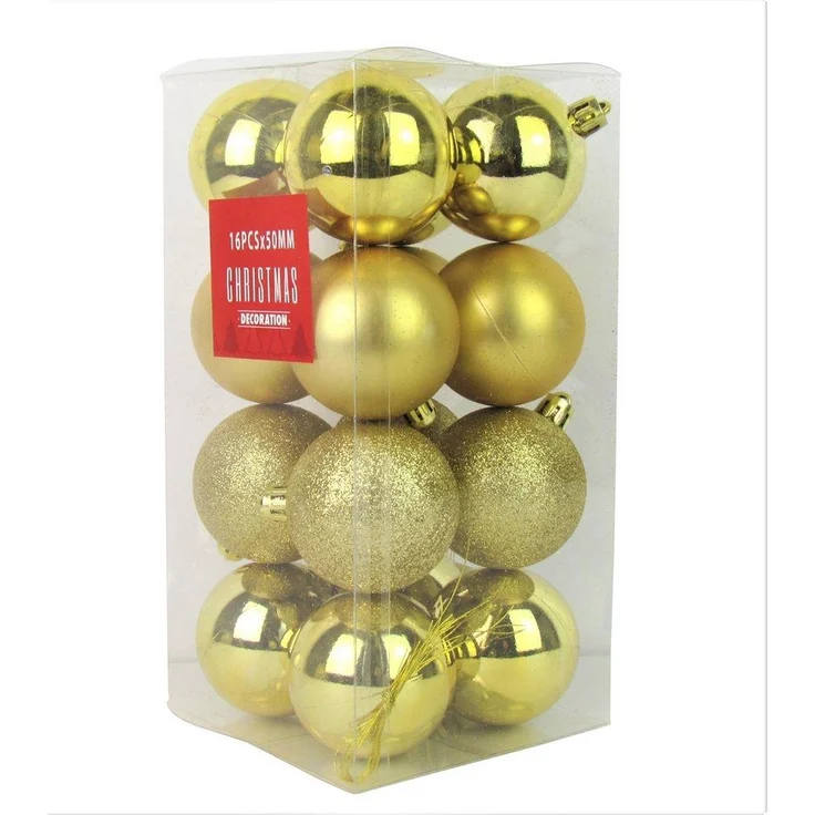 Haushalt International Weihnachtsbaumkugel Kugeln für Weihnachtsbaum - 16 Stück, aus Kunststoff – Bild 3