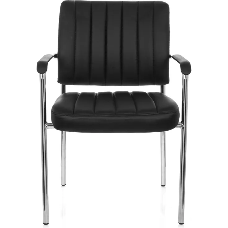 hjh OFFICE Besucherstuhl Konferenzstuhl SOMOS V Kunstleder Schwarz