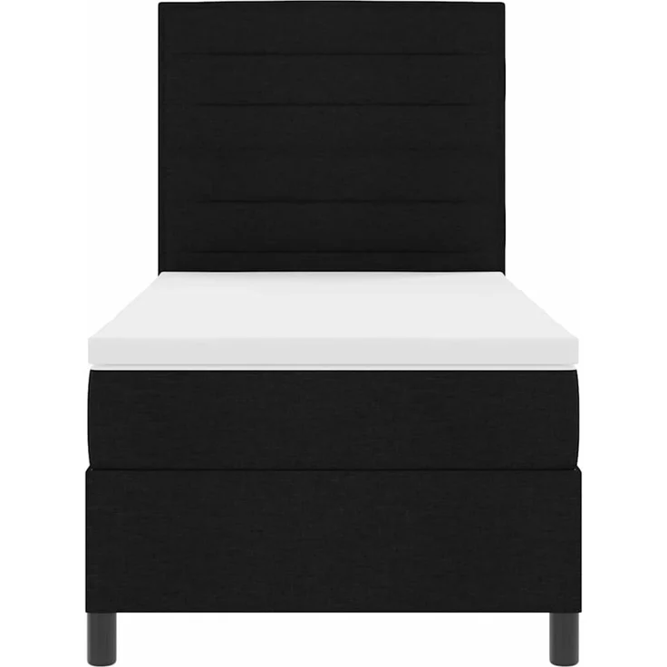 vidaXL Boxspringbett mit Matratze mit LED Schwarz 90 x 190 cm Stoff 3342755 – Bild 8