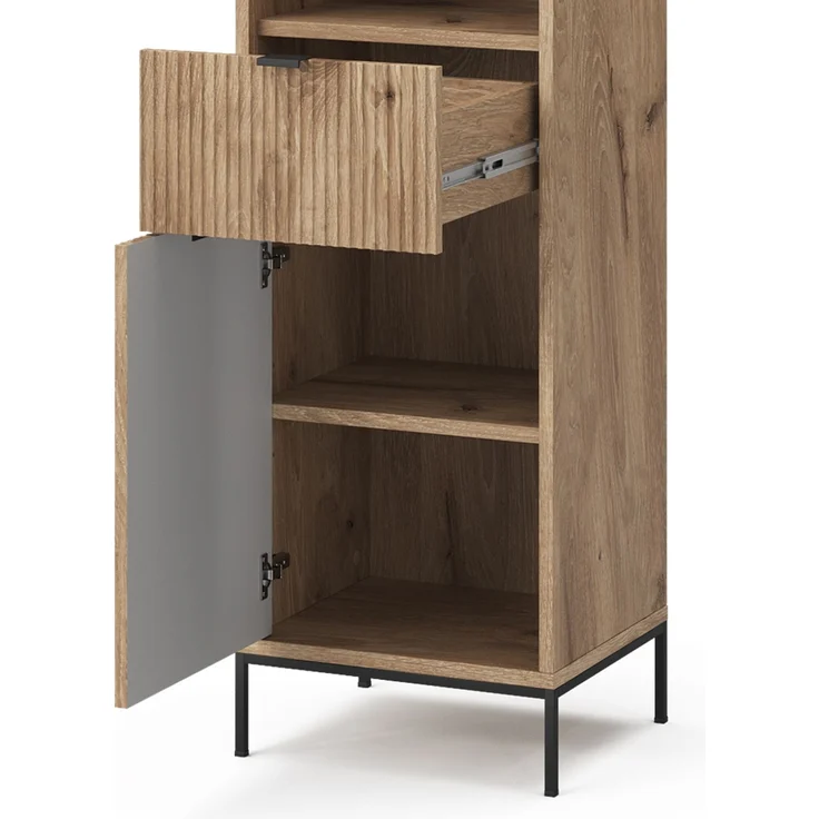 Badschrank Eliza Viking Oak 40 x 190 cm mit Tür und Schublade Vicco – Bild 6