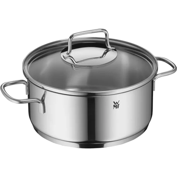 WMF Topf-Set Astoria, Cromargan® Edelstahl Rostfrei 18/10 (Set, 11-tlg, 2x Bratentopf mit Deckel, 3x Kochtopf mit Deckel, 1x Stielkasserolle), 11-teilig, hochglanzpoliert, mit Schüttrand, TransTherm-Allherdboden – Bild 5