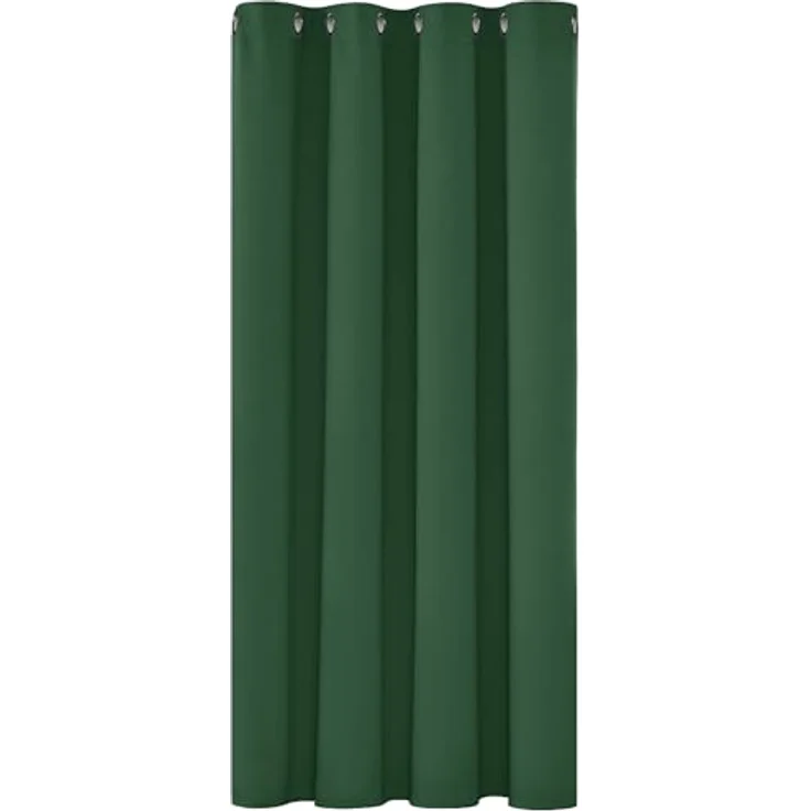 Deconovo Blickdichter Kurzer Vorhang Hitzeschutz Thermovorhänge Waldgrün | 1 Stück, H138 x B132 cm, Ösenschal Gardinen, Abdunkelnd, Sichtschutz, UV-Schutz, Kälteschutz und Hitzeschutz Blackout Curtain – Bild 1