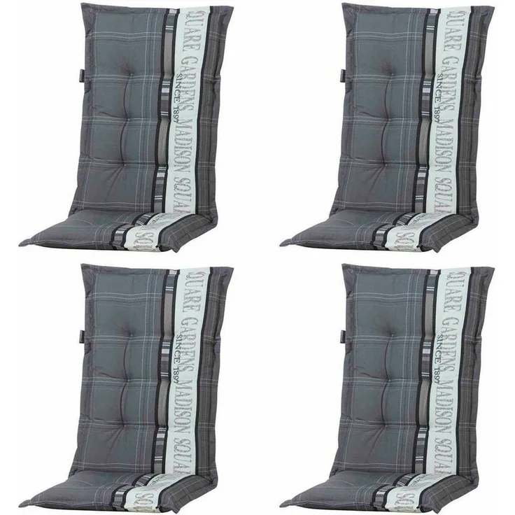 Set 4 x Garden Auflage hoch grau