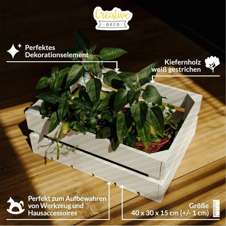 Creative Deco Holzkiste 3x Weinkisten Set Obstkiste Holz (3 Kisten) – Bild 3