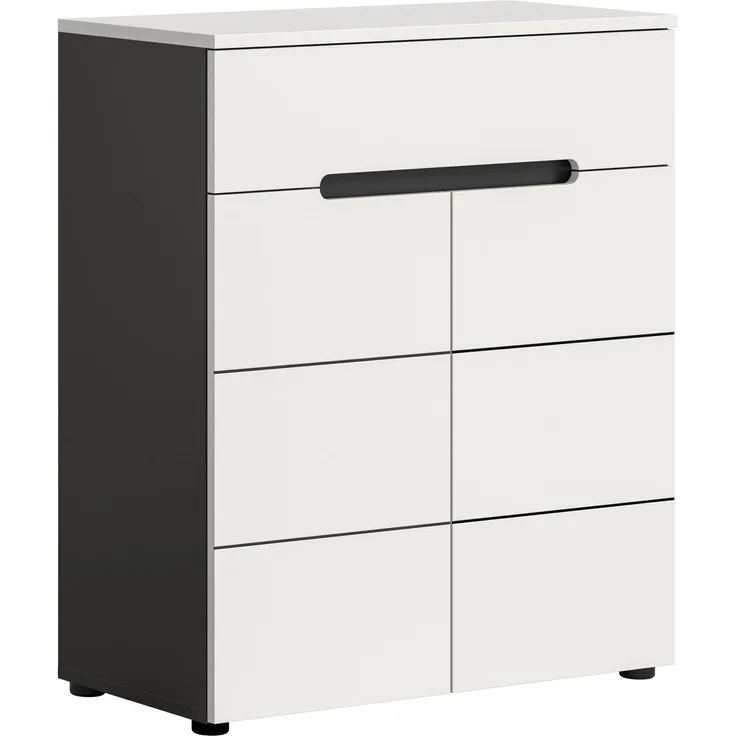 Schuhkommode (B/H/T: 80x94x37 cm) in weiß Nachbildung