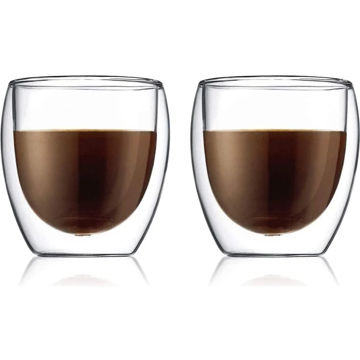 Bodum 4558-10-12 Pavina Gläser 6-er-Set 0.25 l doppelwandig, Transparent, 6 cm, 6 – Bild 1