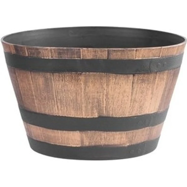 PROREGAL® Blumentopf Blumentopf 50x30cm Holz-effekt, Fass – Bild 4