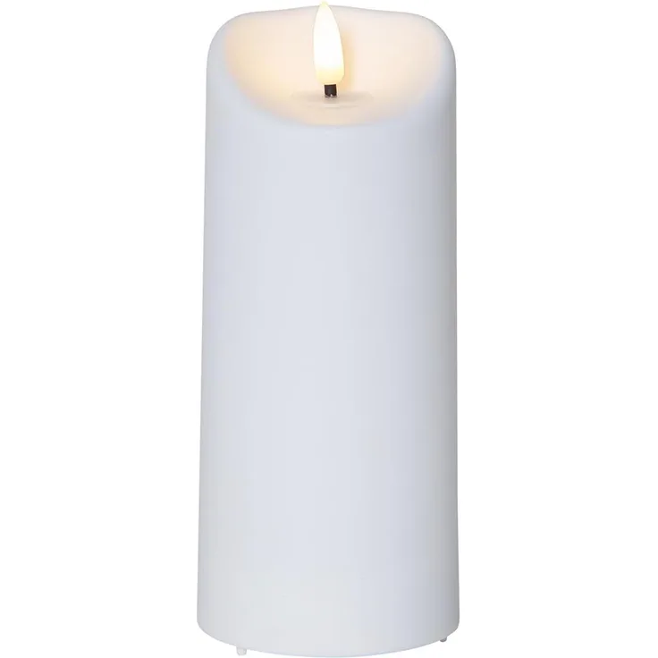 Große LED Outdoor-Kerze ,Flamme', Batterie und Timer, flackernd, warmweiß, 18cm