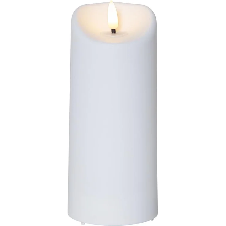 Große LED Outdoor-Kerze ,Flamme', Batterie und Timer, flackernd, warmweiß, 18cm – Bild 1