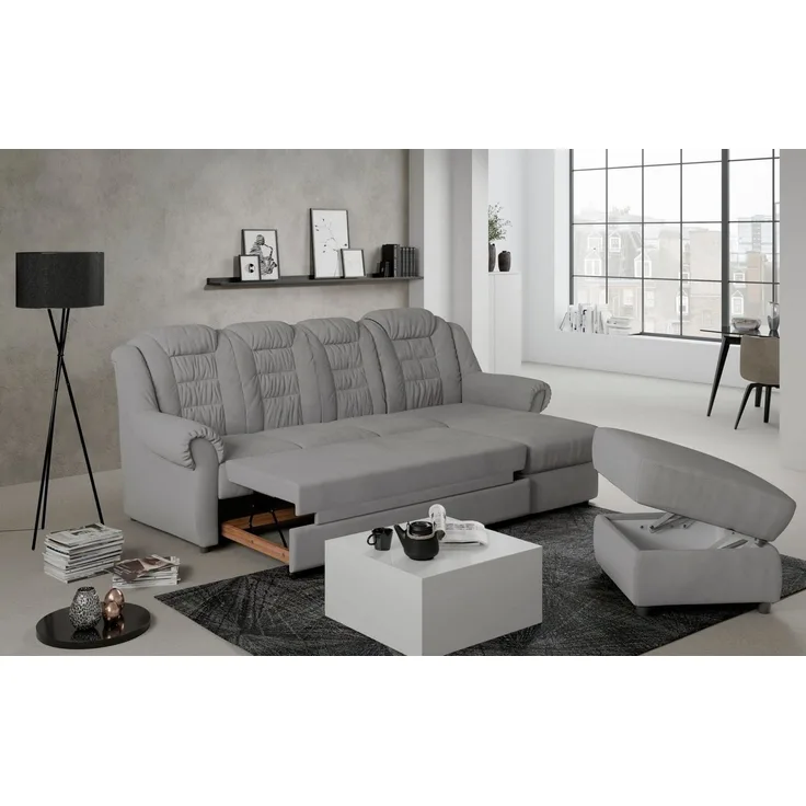 Home affaire Ecksofa Boston L-Form, mit hoher Rückenlehne, wahlweise mit Bettfunktion