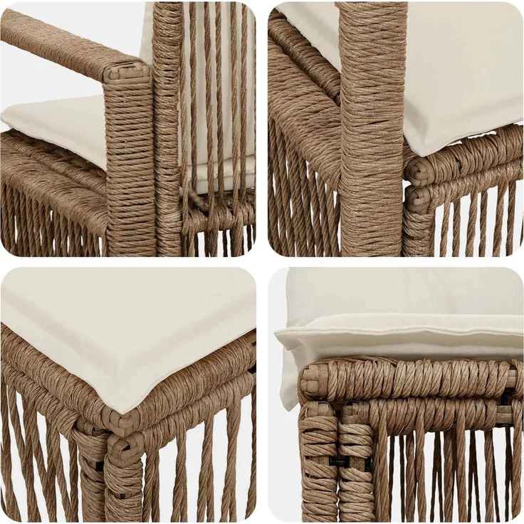 vidaXL Gartensofa-set 9 stk. Beige Poly-Rattan 3435735 – Bild 7