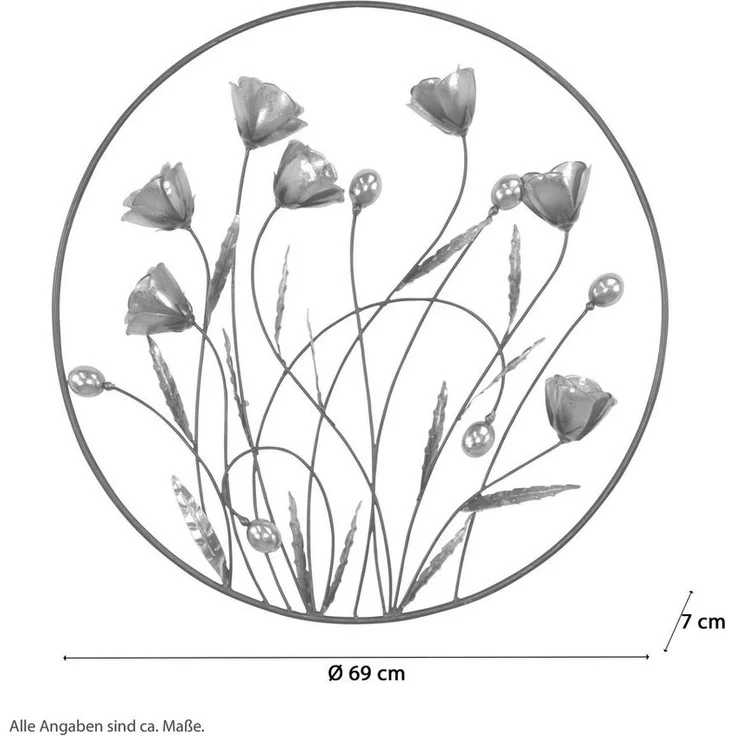 Runde Wanddekoration Blumenwiese "Annita" – Bild 2