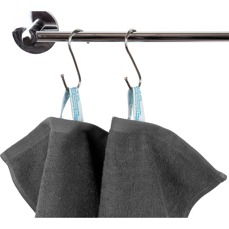 ZOLLNER 10er Set Seiftücher, Baumwolle, 30x30 cm, 420g/qm, dunkelgrau – Bild 2