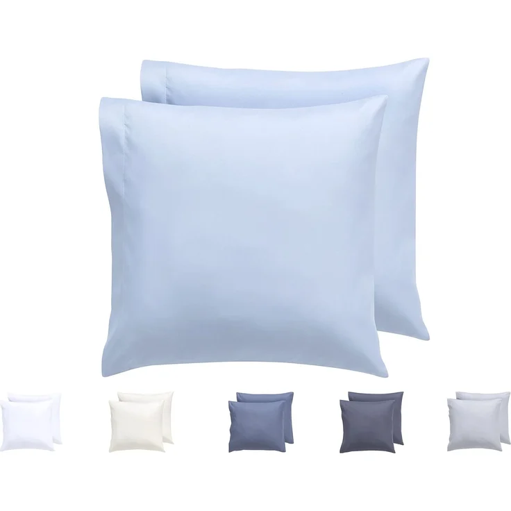 Kissenbezüge, extra weiche Mikrofaser, hypoallergen, Set mit 2 Kissenbezügen 45X45 cm Hellblau