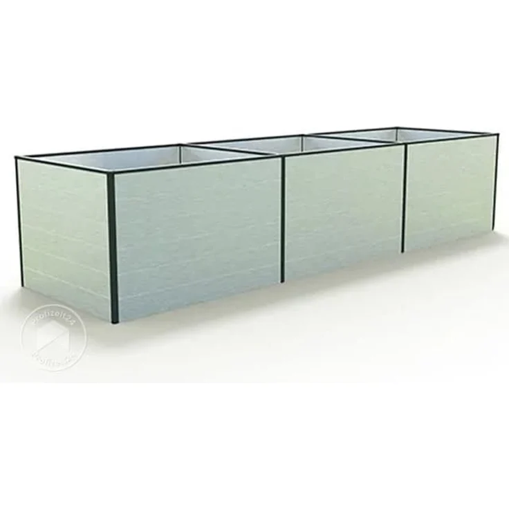 GFP Aluminium Hochbeet KINGSIZE DANIELA - 351 x 77 x 77 cm - Alu natur, Stecksystem, langlebig – Bild 2