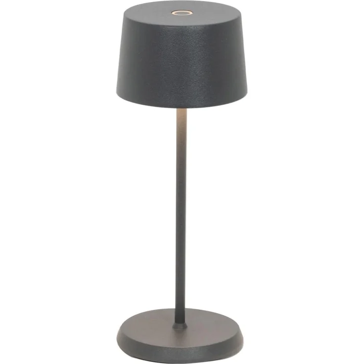 Zafferano, Olivia Micro Lampe, Kabellose, Wiederaufladbare Tischlampe mit Touch Control, Auch für den Außenbereich Geeignet, Dimmer, 2200-3000 K, Höhe 20 cm, Farbe Dunkelgrau – Bild 1