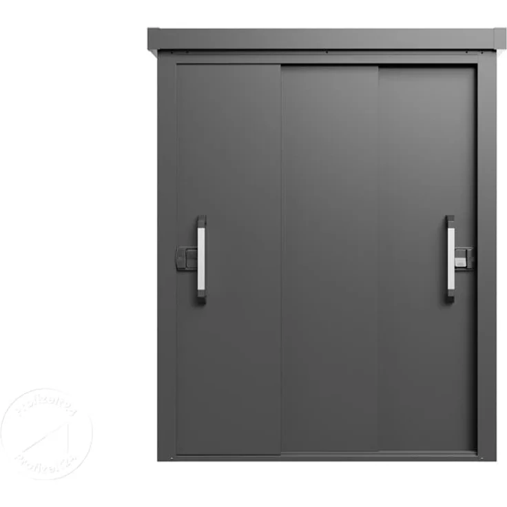 GFP Primeyard Geräteschrank Metall 150x78x161 cm Gartenschrank Schiebetür anthrazit inkl. Fußboden – Bild 2