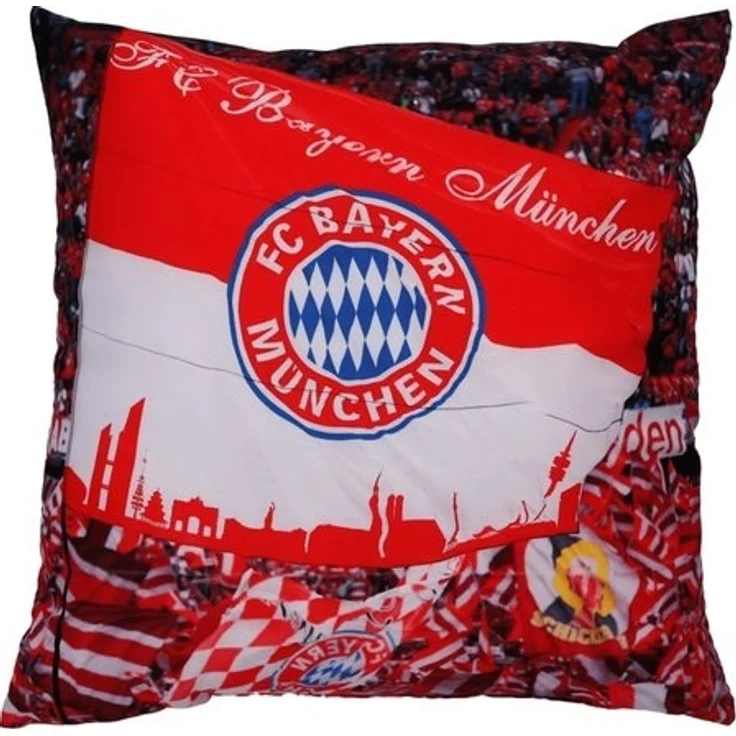 FC Bayern München Kopfkissen FC Bayern München I Kissen Fankurve 40x40 cm I Rot/Weiß I 40x40 cm – Bild 2