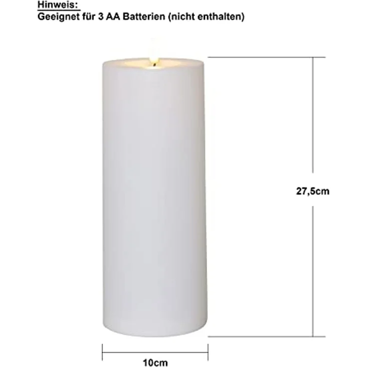 LED-Kerze ,Flamme Rak, outdoor, weiß, 27cm – Bild 3