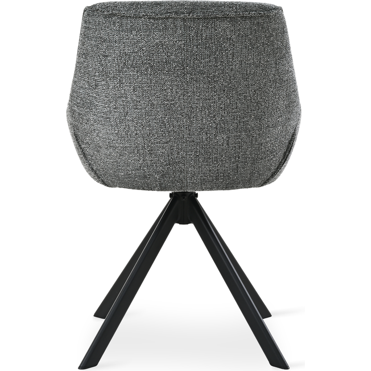 GOEURVANT 1178 Esszimmerstühle 6er-Set mit Armlehnen, 360° Drehbar, Chenille - Schiefergrau – Bild 7
