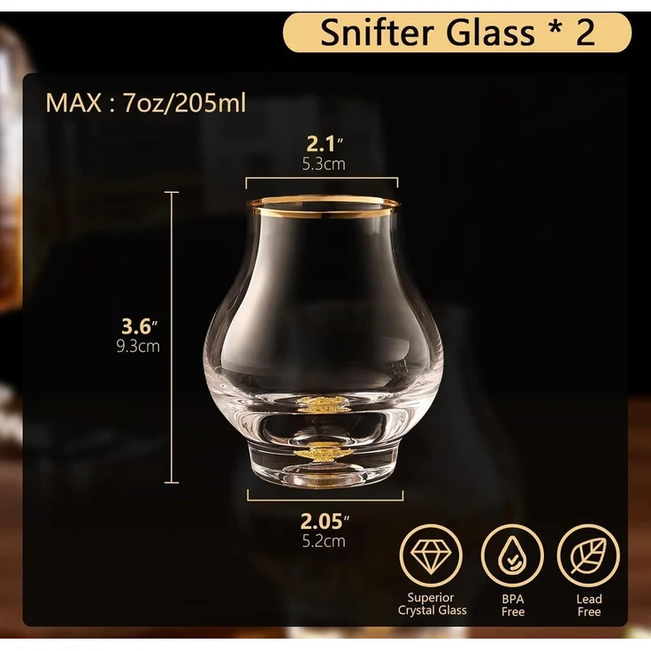 Whiskygläser 2er 205ml 24K Geschwungenes Schnapsglas 2 Pcs – Bild 5