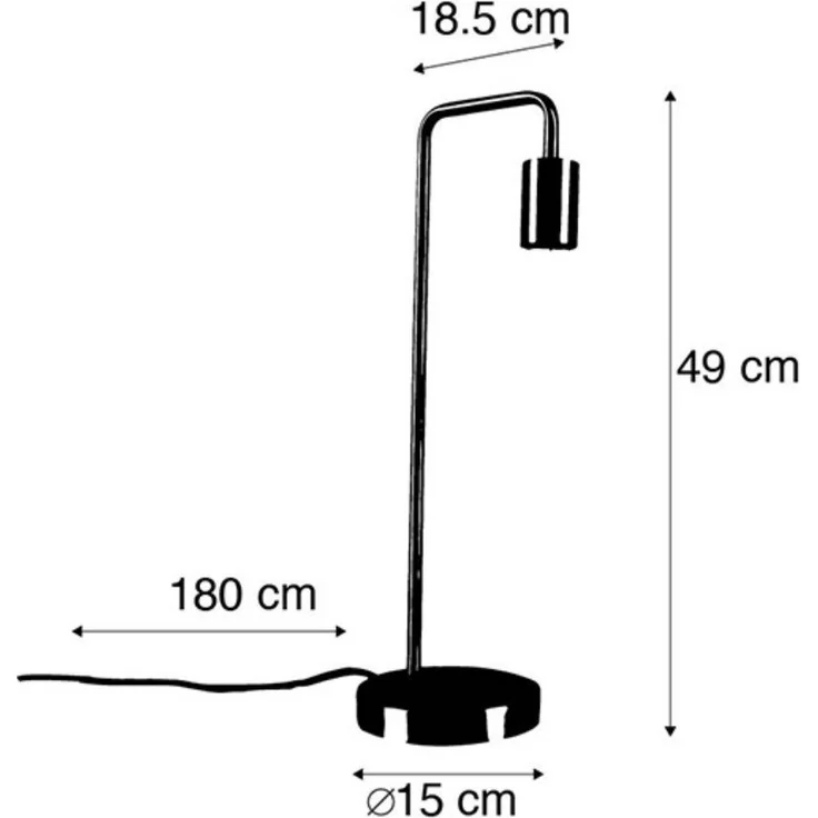 Qazqa Tischleuchte Facil, ohne Leuchtmittel, E27, Schwarz, Modern, Stahl, 1-flammig – Bild 3