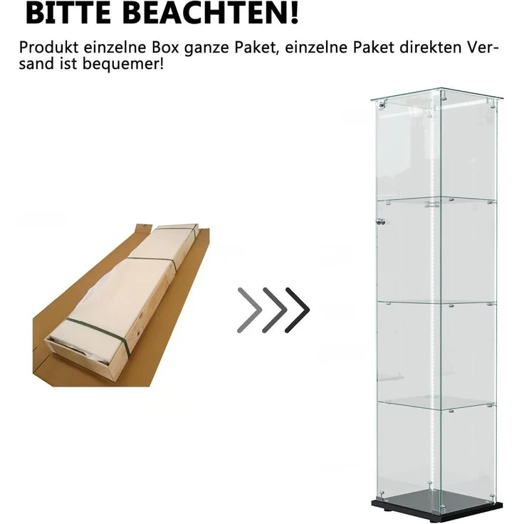 Glasvitrine Standvitrine mit LED 4 Etagen – Bild 9