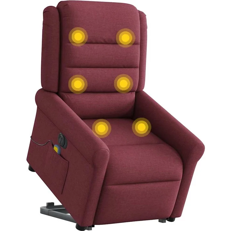 vidaXL Elektrischer Massagesessel mit Aufstehhilfe Weinrot Stoff 3303347 – Bild 2