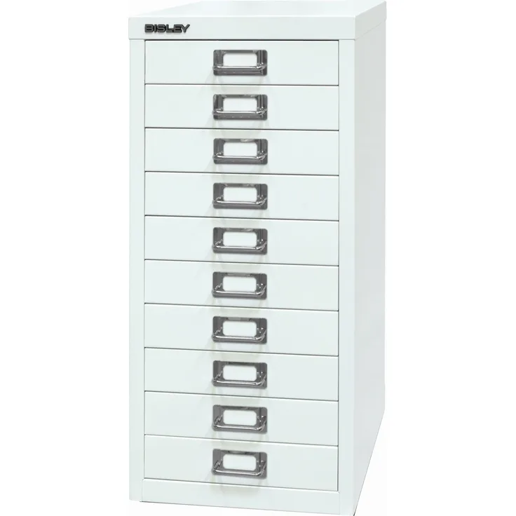 Bisley MultiDrawer™, 29er Serie, DIN A4, 10 Schubladen, Farbe verkehrsweiß
