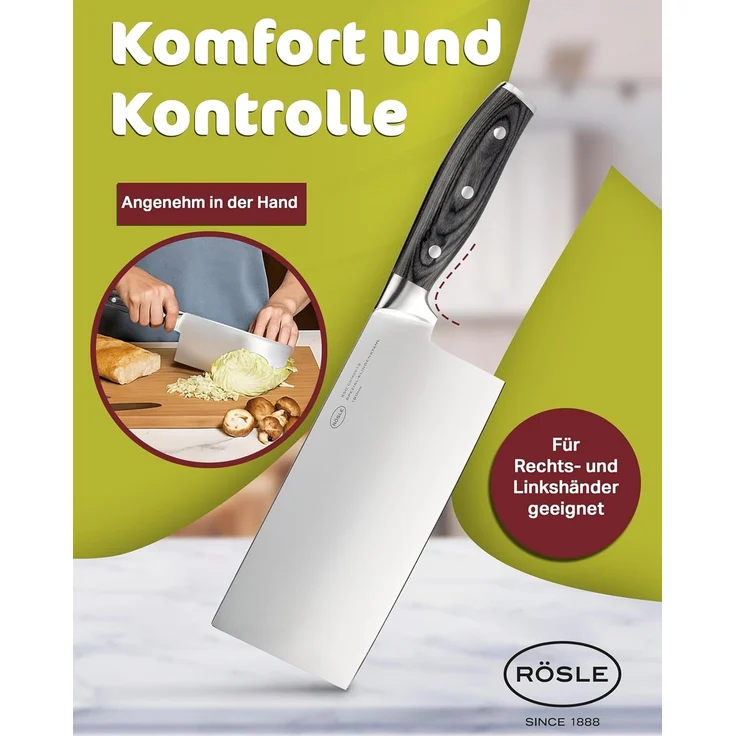 RÖSLE Kochmesser WOLFGREY Chinesisches Kochmesser 18cm – Bild 4