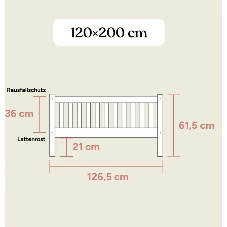 Ehrenkind Kinderbett Livo aus massivem Buchenholz, FSC® zertifiziert, inkl. Rausfallschutz (langlebig & flexibel, Kinder Bett in Buche, Kinderbetten) – Bild 2