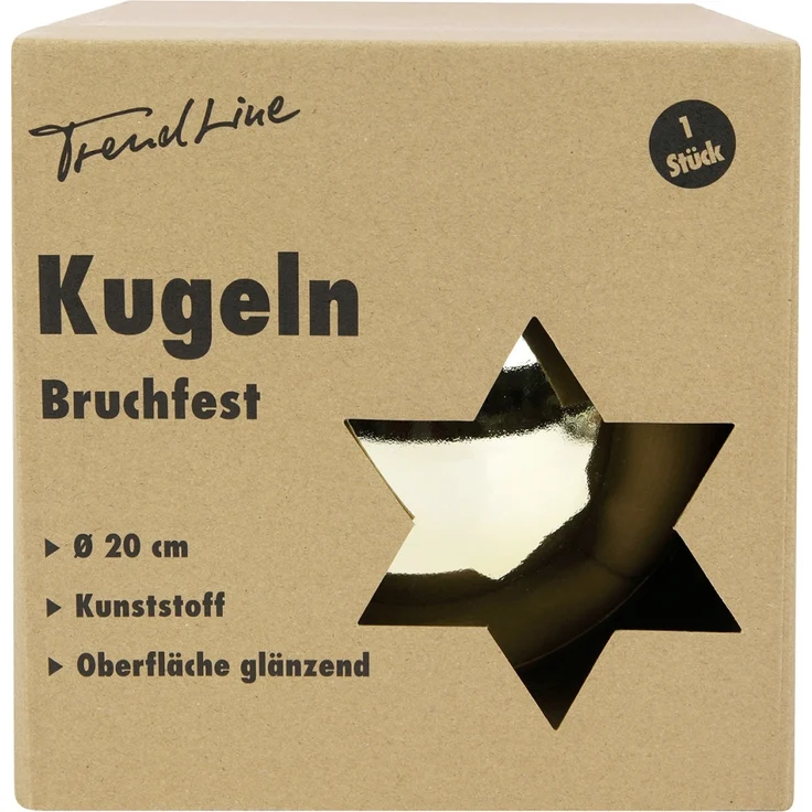 TrendLine Dekokugel Ø 20 cm Gold Weihnachtskugel Christbaumkugel – Bild 3