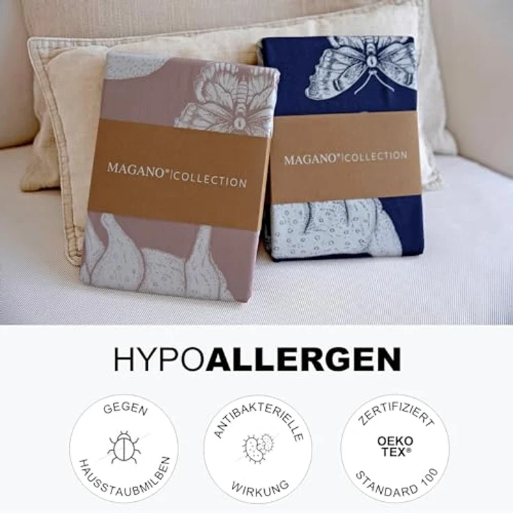 MAGANO Kinderbettwäsche, Bambus & Baumwolle Satin, Luxus Kinder Bettwäsche, 400 TC Luxusqualität, Tiermuster, Hypoallergen, Thermoregulierend – Bild 5