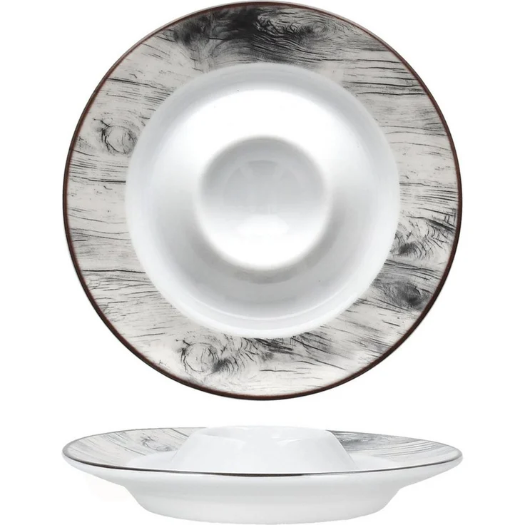 MamboCat Eierbecher 6x Alois Eierbecher mit Ablage weiß Holz-Optik Porzellan 6 Personen – Bild 3