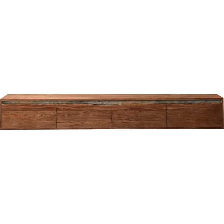 Lowboard Stonegrace 220 cm Akazie Braun Baumkante 4 Türen Schwebend