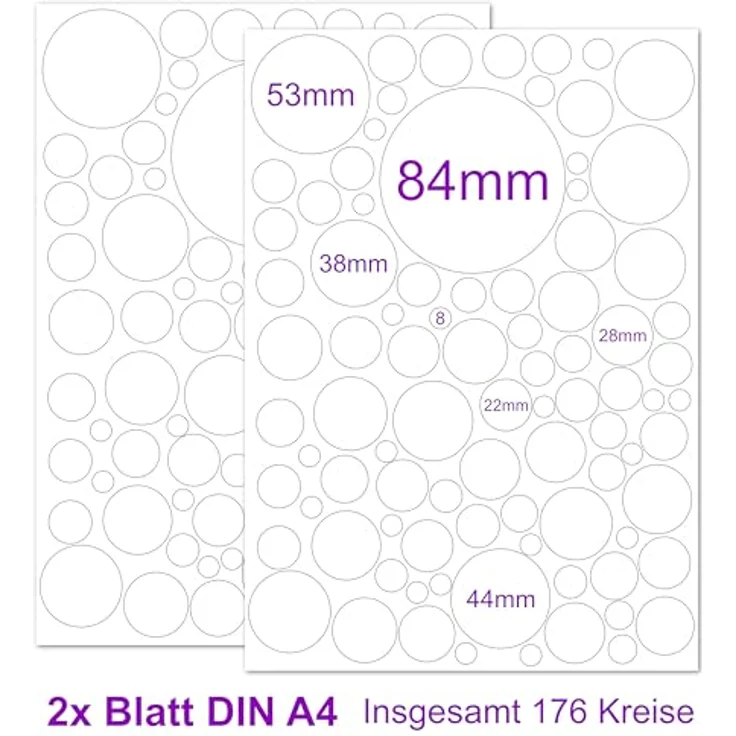 PUNALU Wandtattoo Kreis Set 176 Stück Wandtattoo Babyzimmer Kinderzimmer Kreisaufkleber, selbstklebend, rückstandslos abziehbar – Bild 4