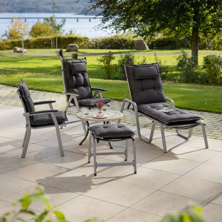 Herlag Hockerauflage Ava, SunGuard - extra dicke Sitzauflage, Anthrazit – Bild 4