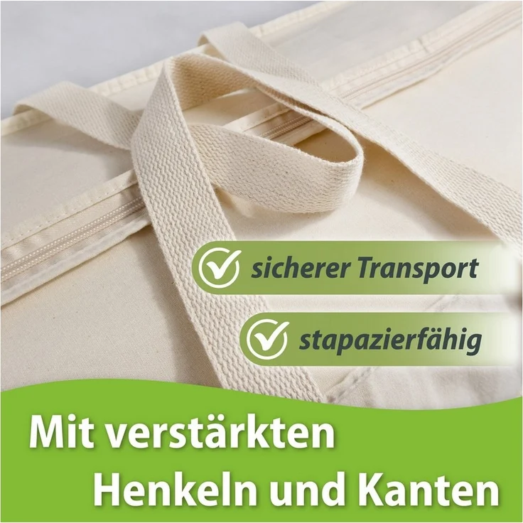 franknatur Aufbewahrungstasche (2-tlg), aus 100% Baumwolle, leicht, stapazierfähig – Bild 2