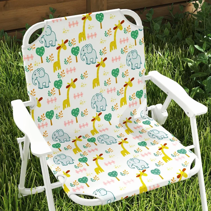 AIYAPLAY Garten-Kindersitzgruppe, Stahl, Polyester, Weiß, 49,5L x 49,5B x 50H cm – Bild 8